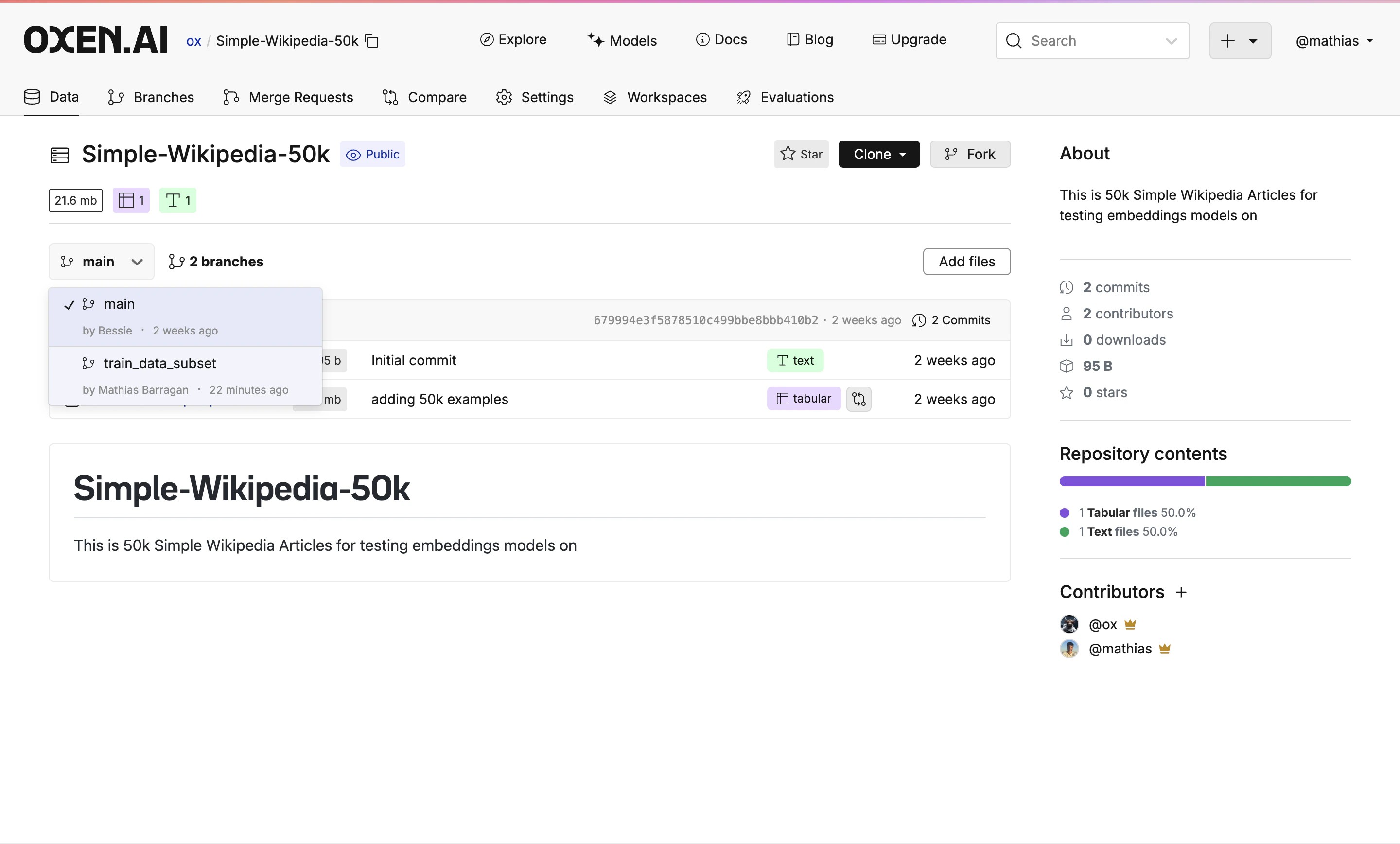 Oxen.ai Simple Wiki Repo