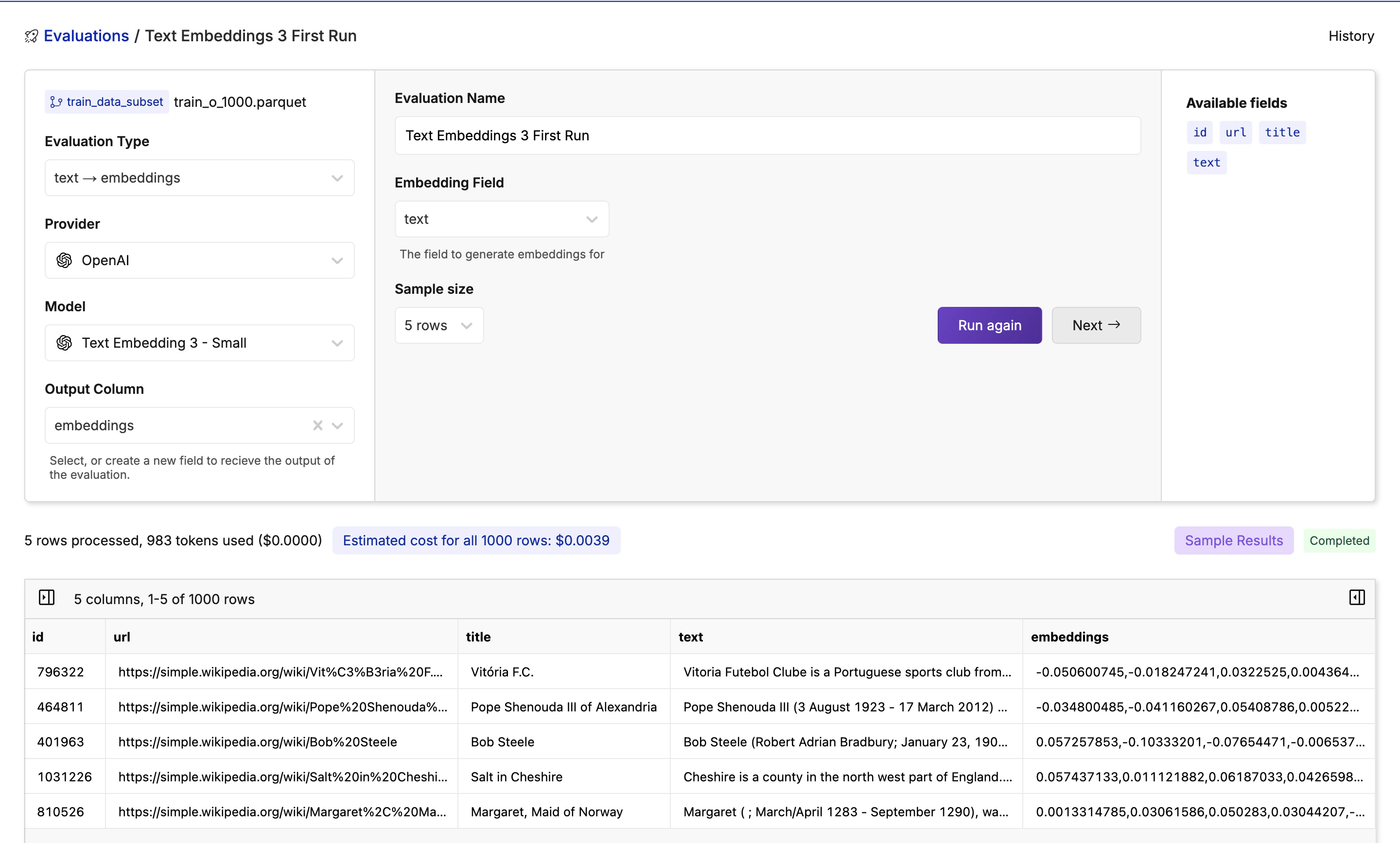 RMOD Sample Embedding