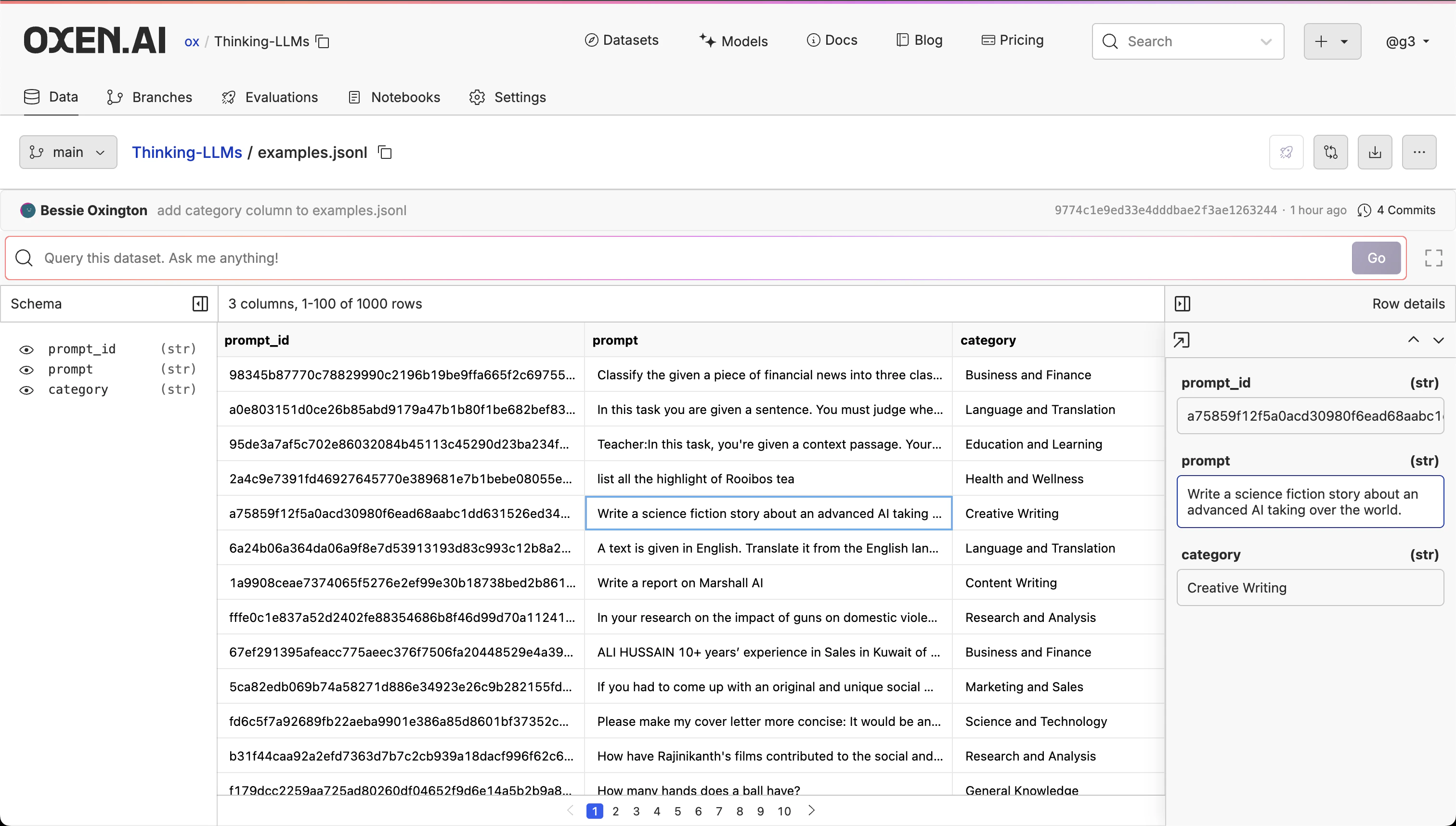 Oxen.ai Thinking LLMs Repo
