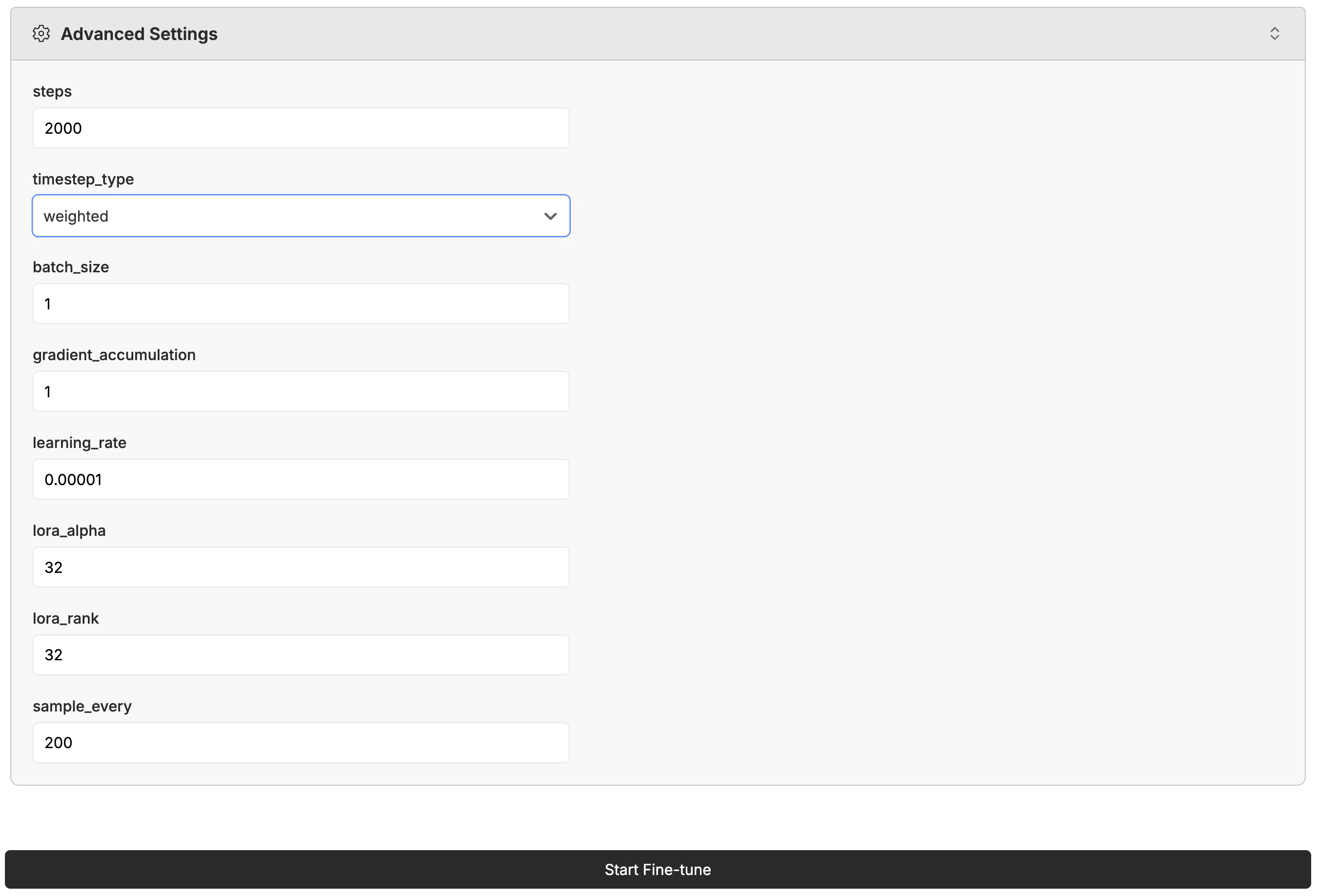 Fine-Tune Parameters