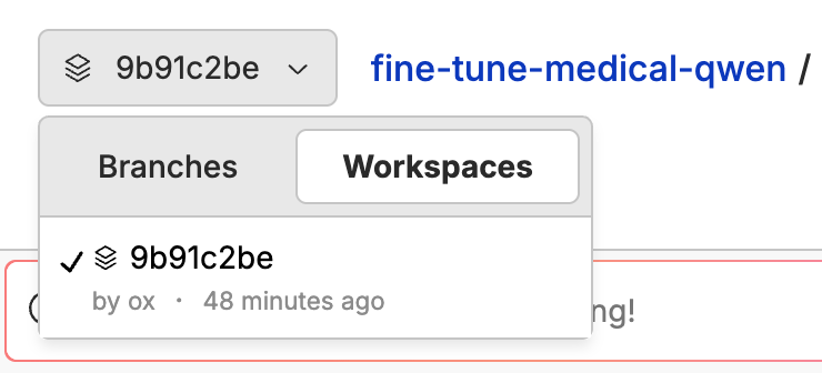 Workspace Selection