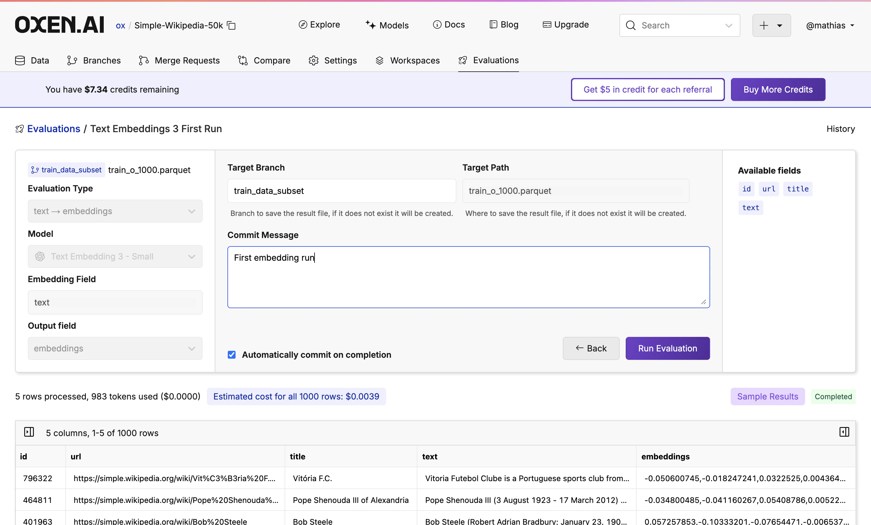 RAG commit page
