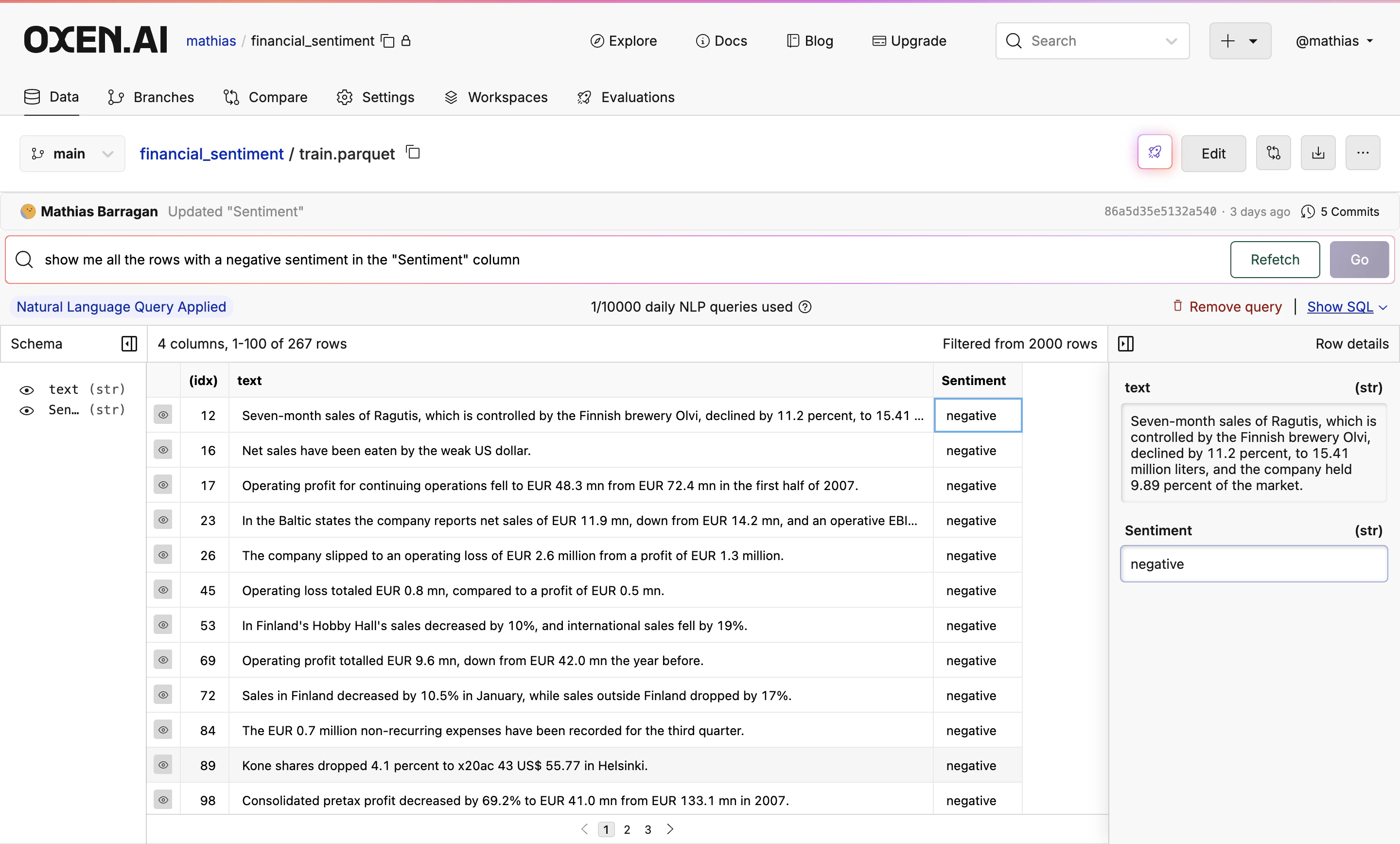 Text2SQL example