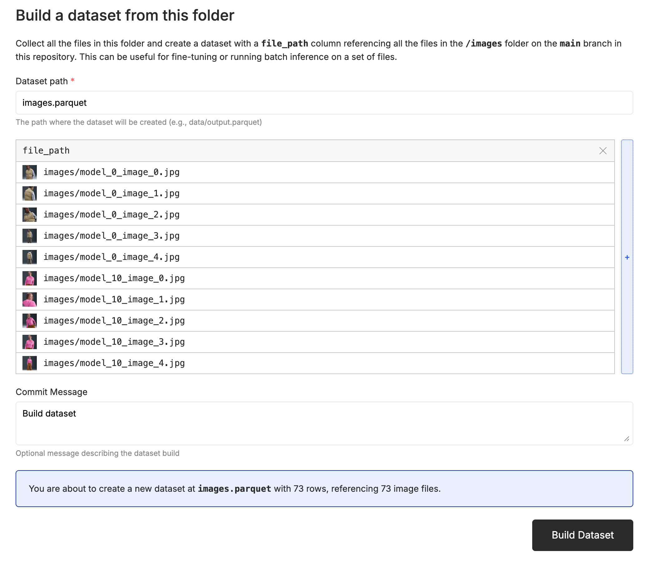Folder to Dataset