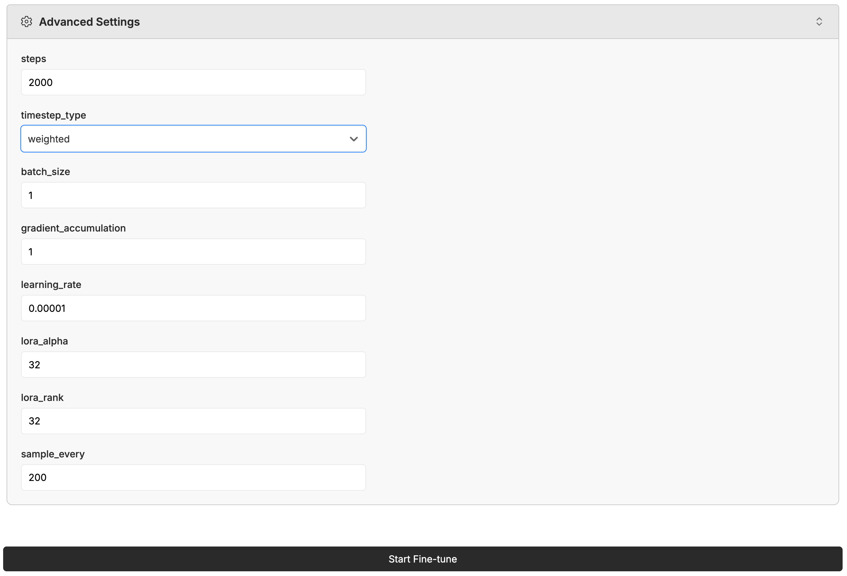 Fine-Tune Parameters
