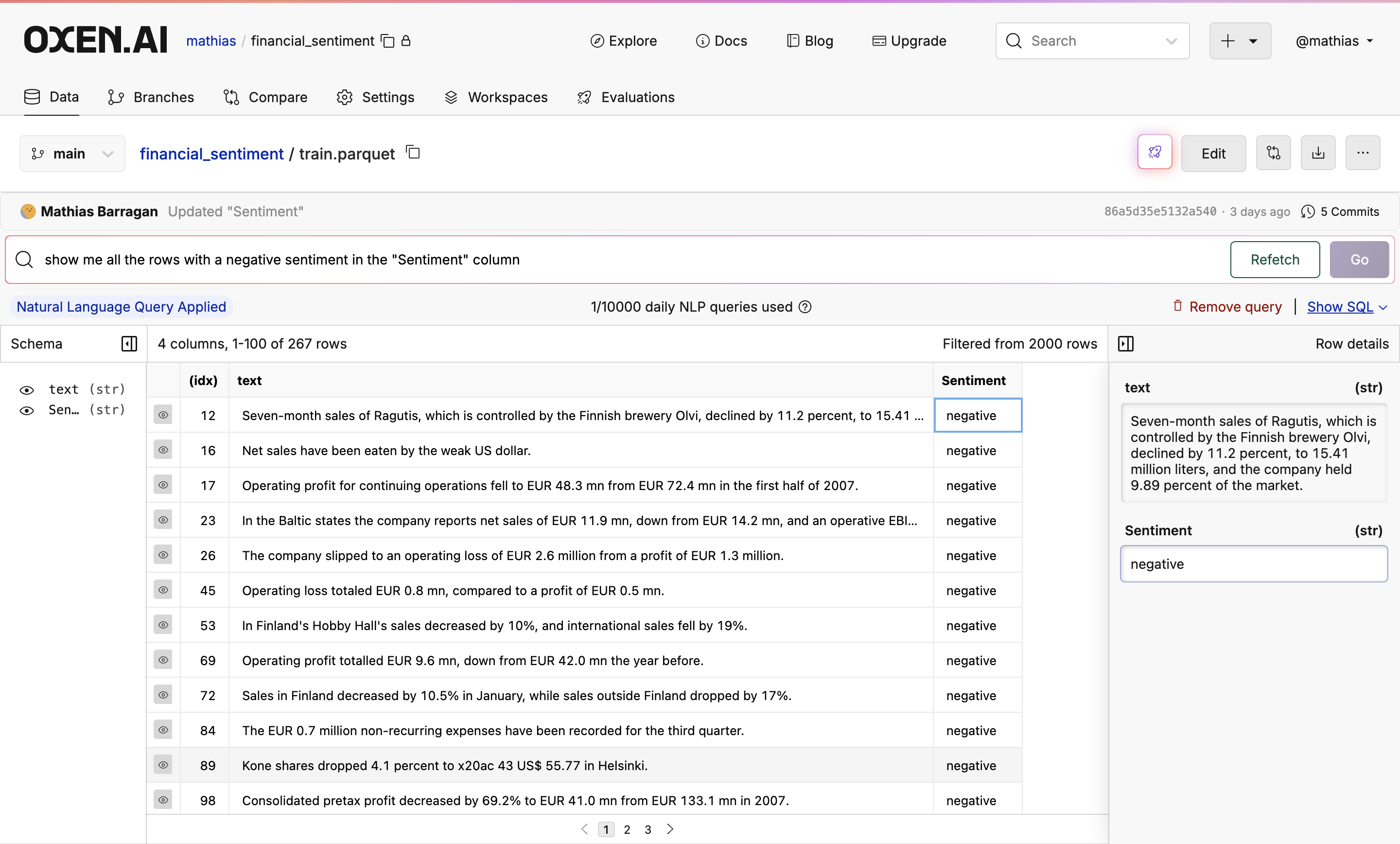 Text2SQL example