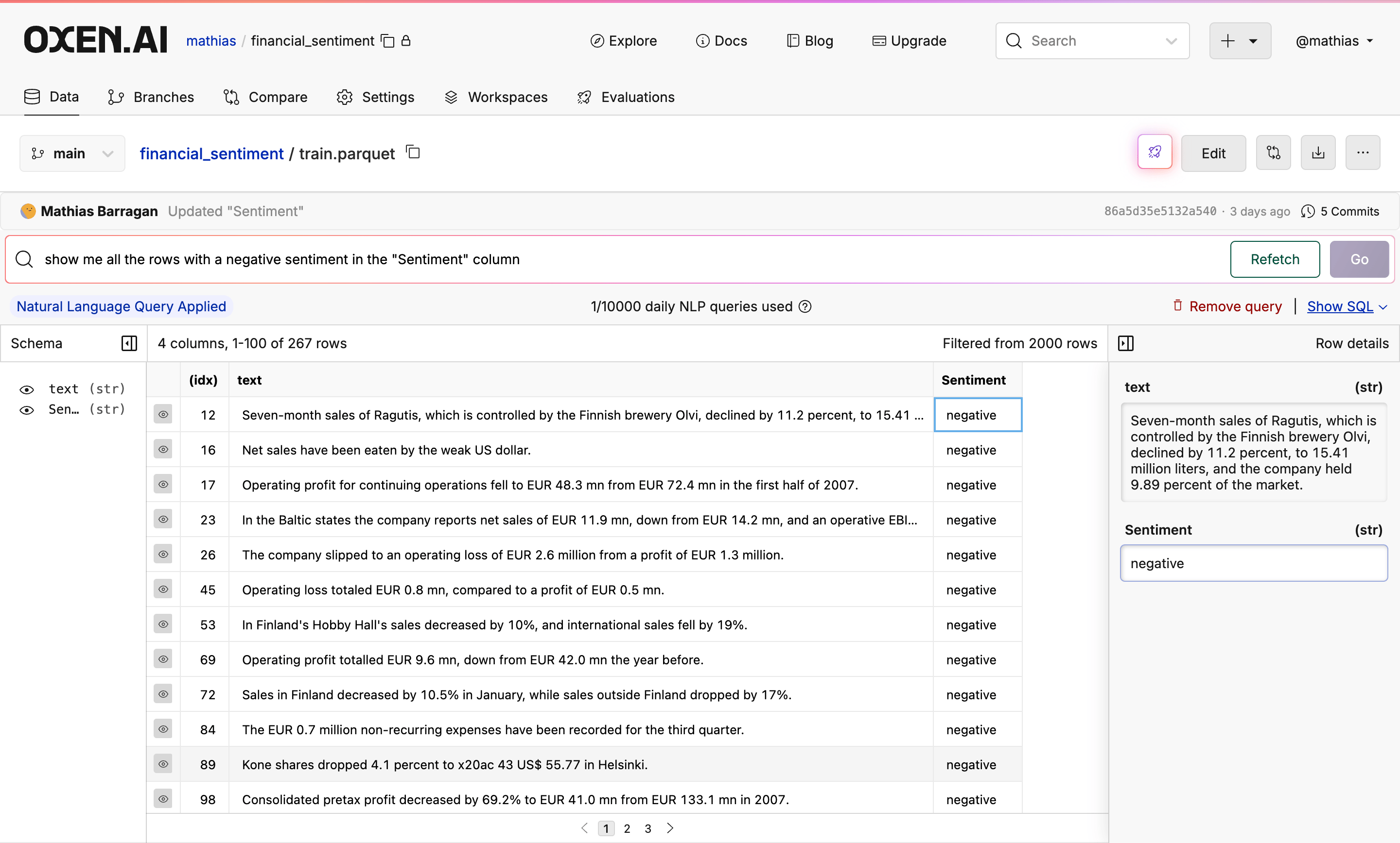 Text2SQL example
