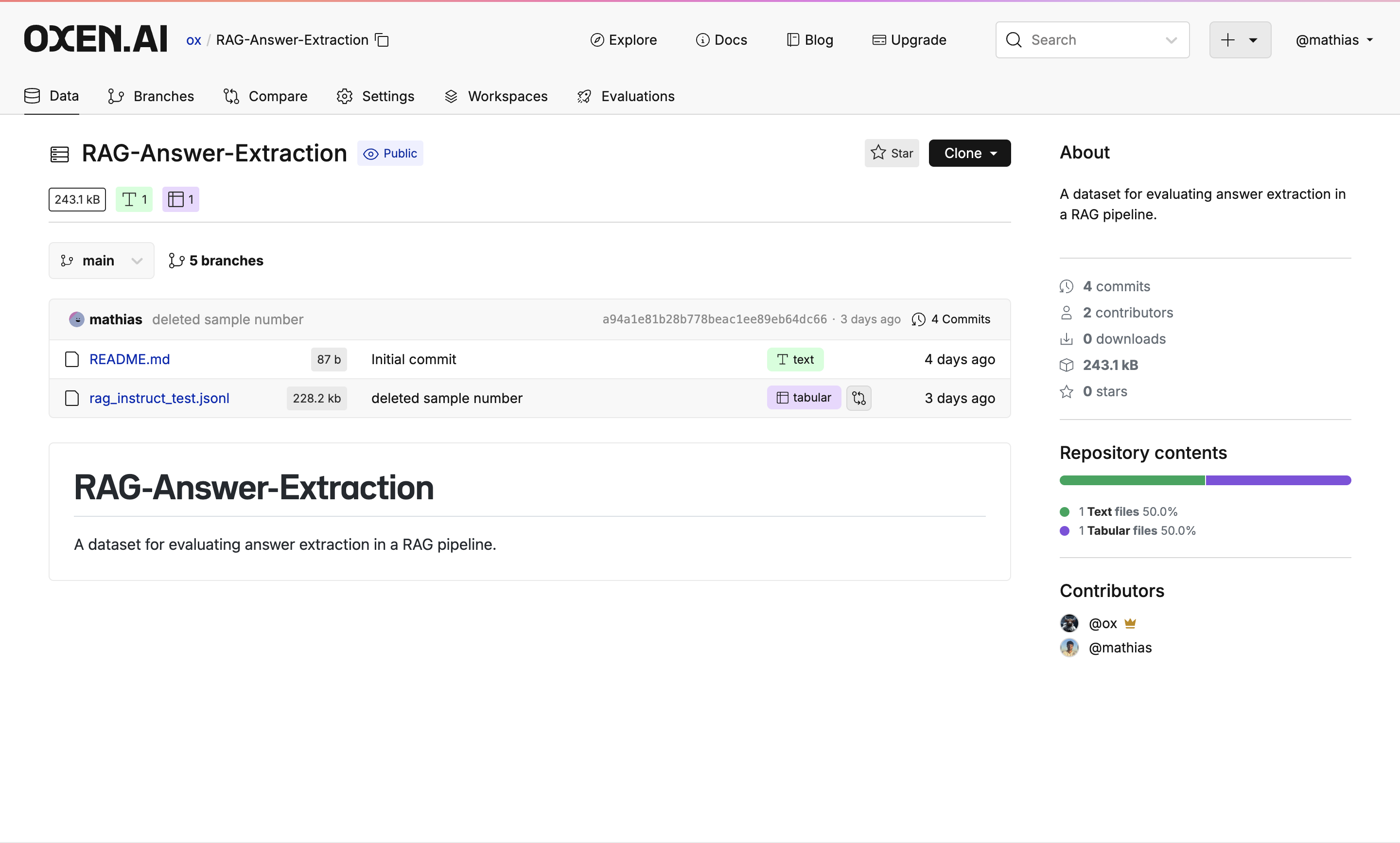 Oxen.ai RAG Repo