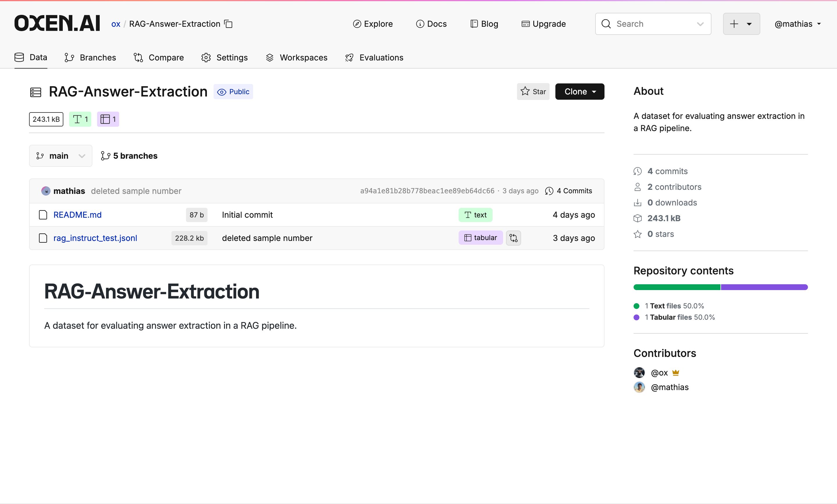 Oxen.ai RAG Repo