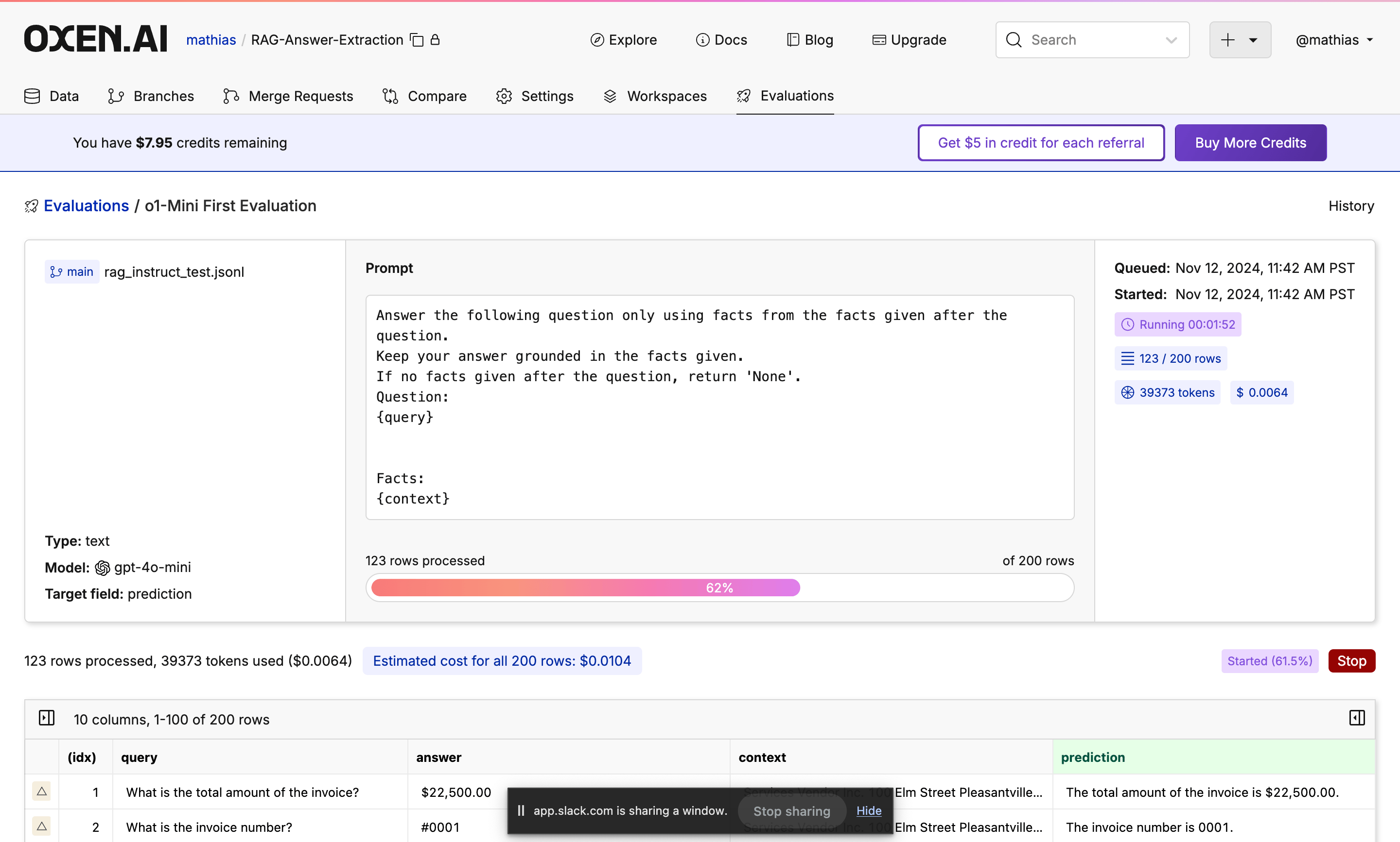 RMOD processing bar