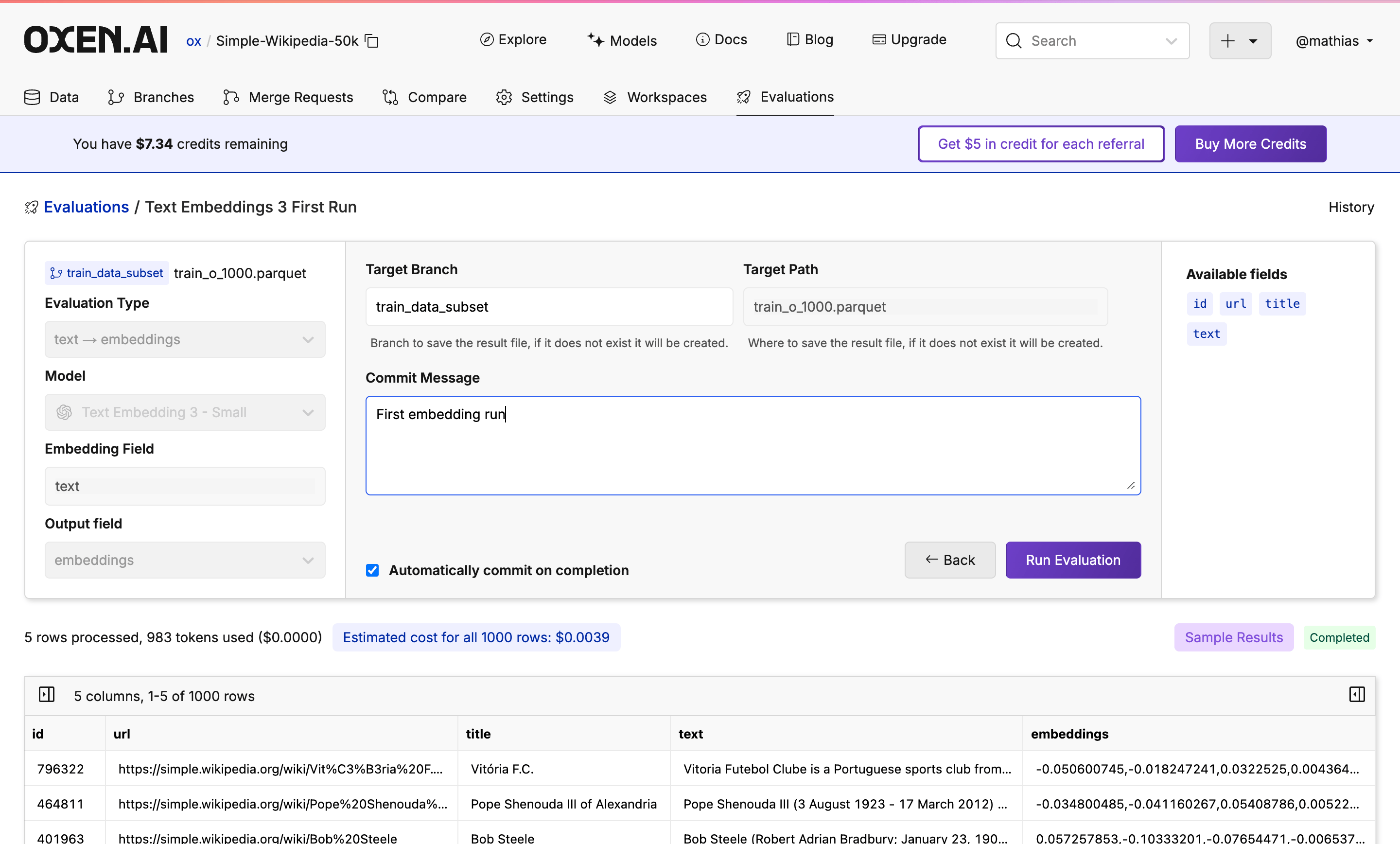 RAG commit page