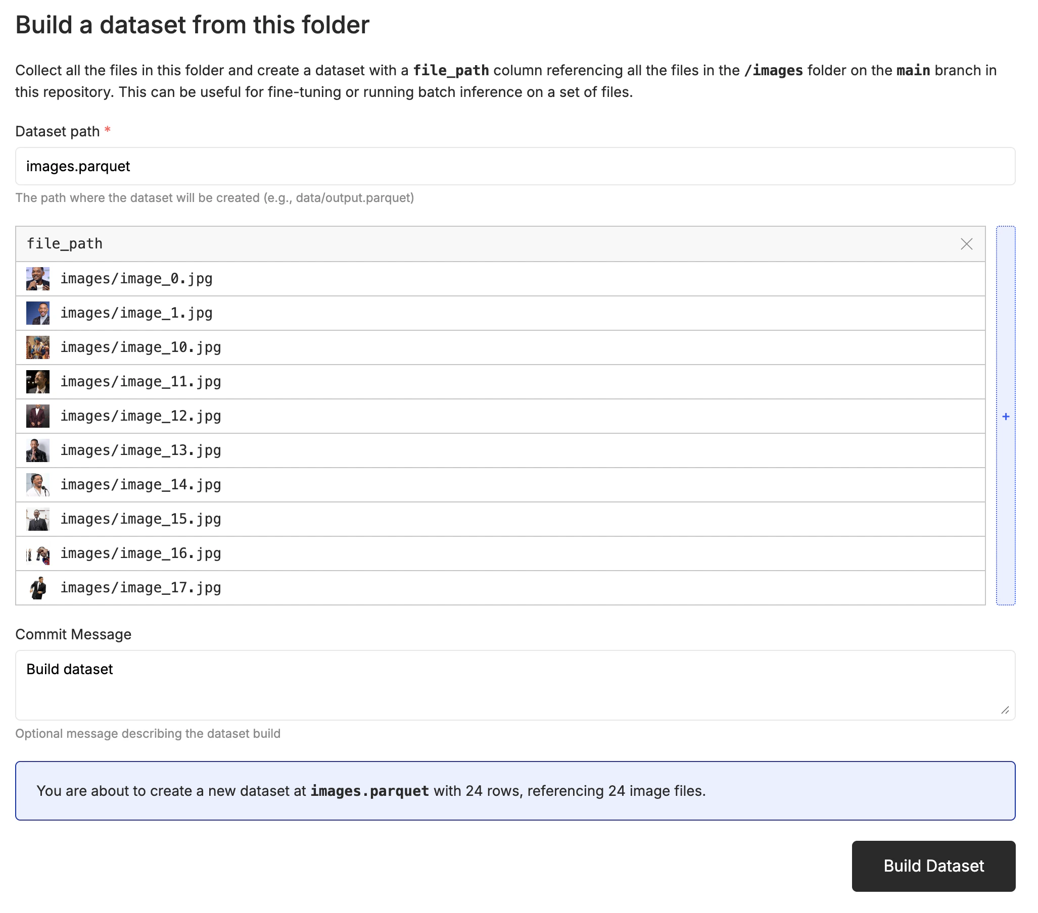 Folder to Dataset