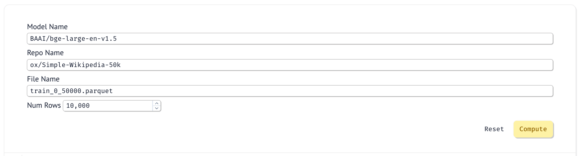 Embeddings UI