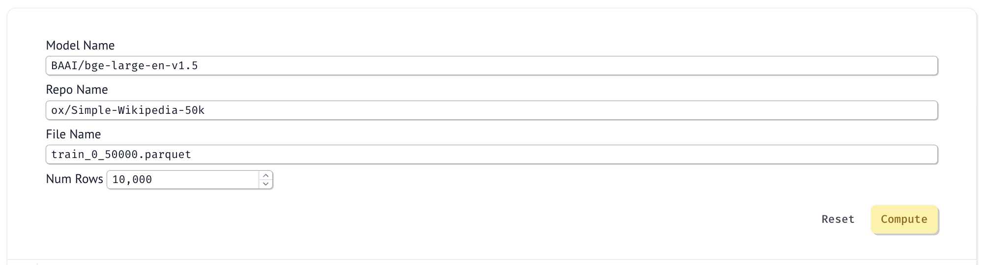 Embeddings UI