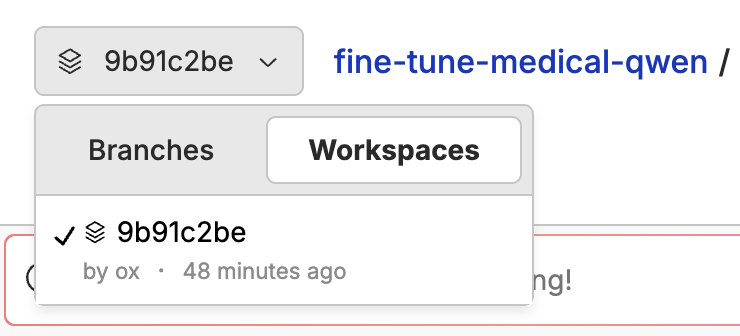 Workspace Selection