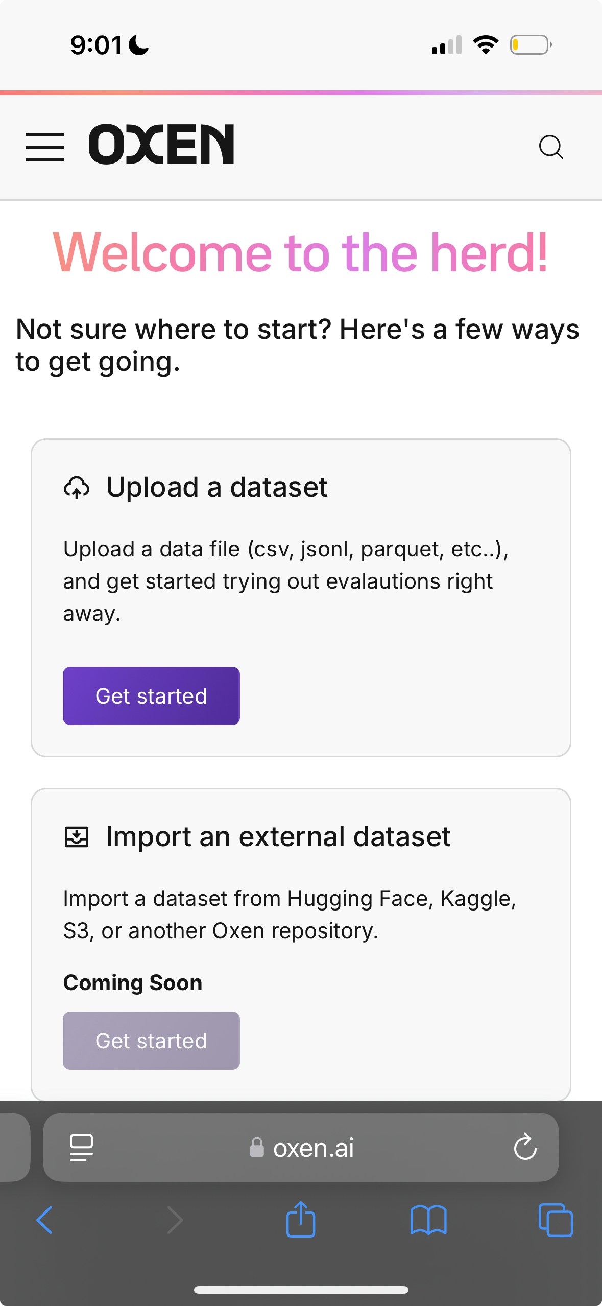 Onboarding flow for mobile
