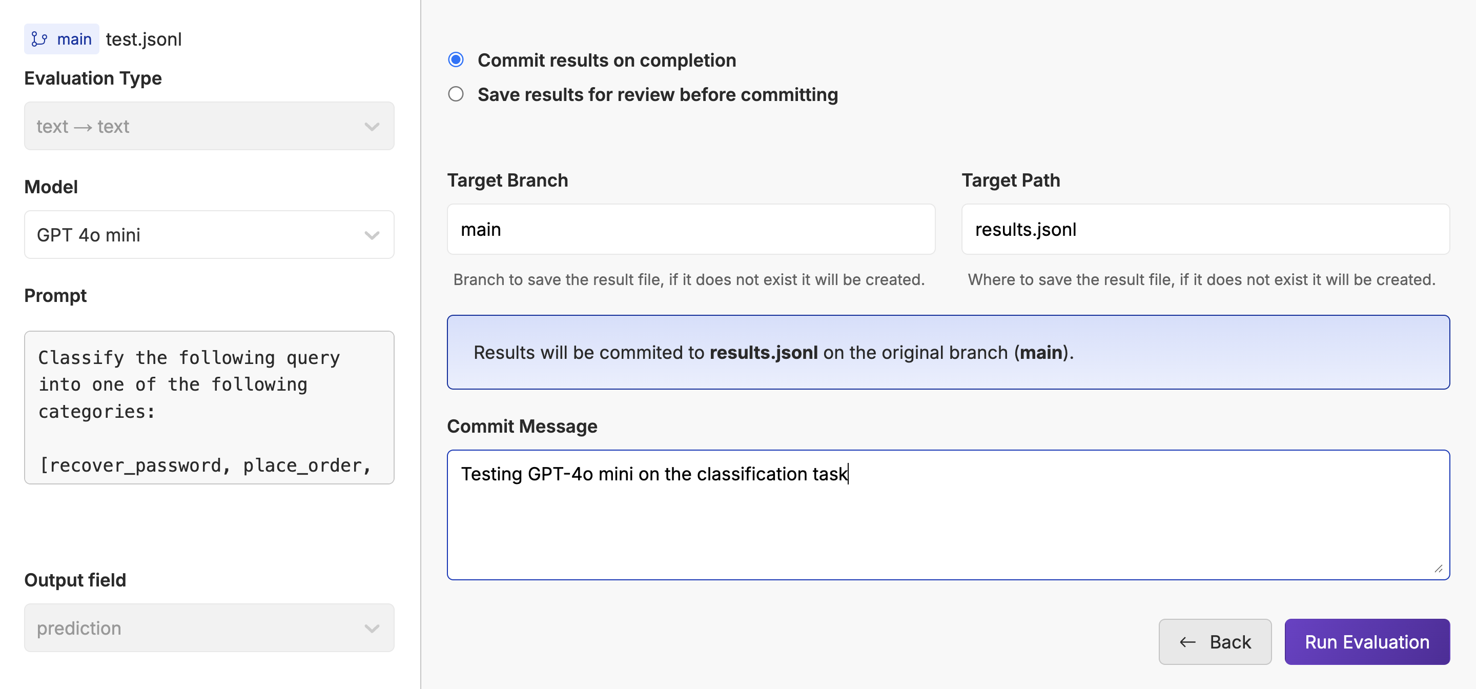 Oxen.ai Evaluation