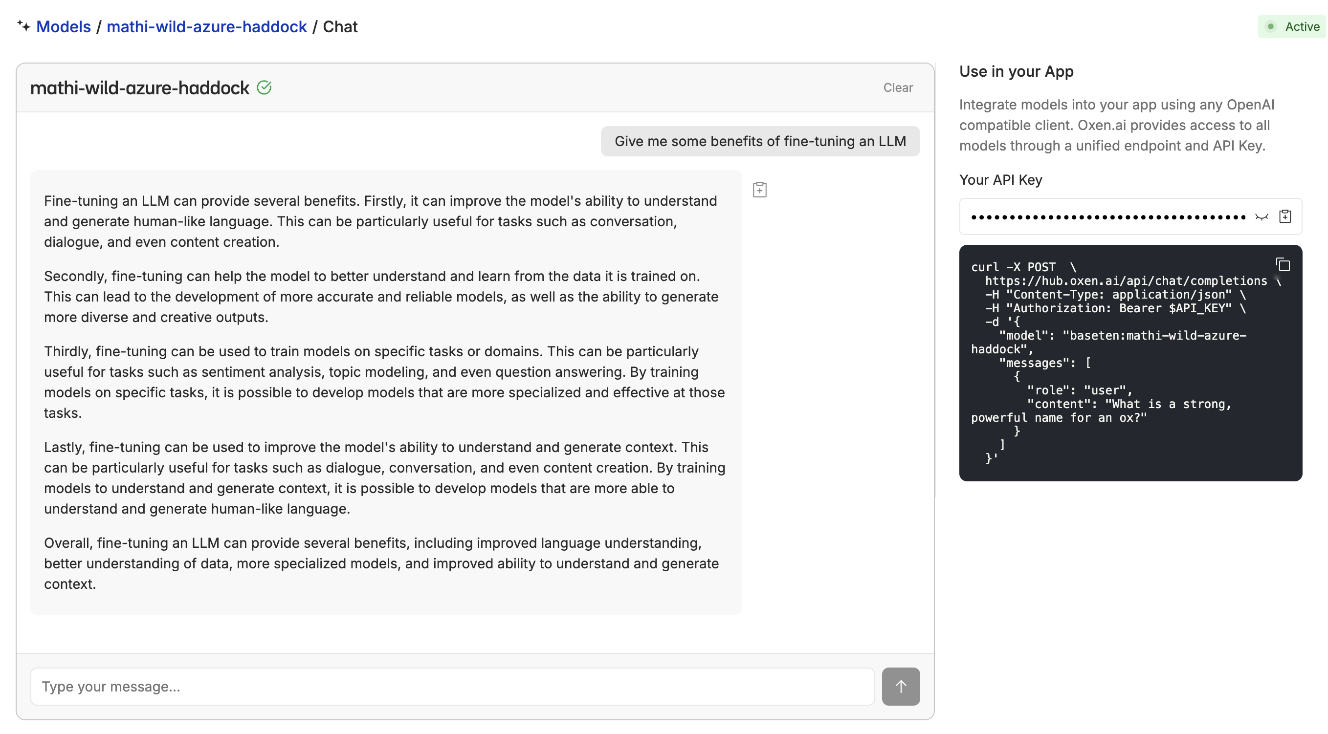 fine-tuned chatbot