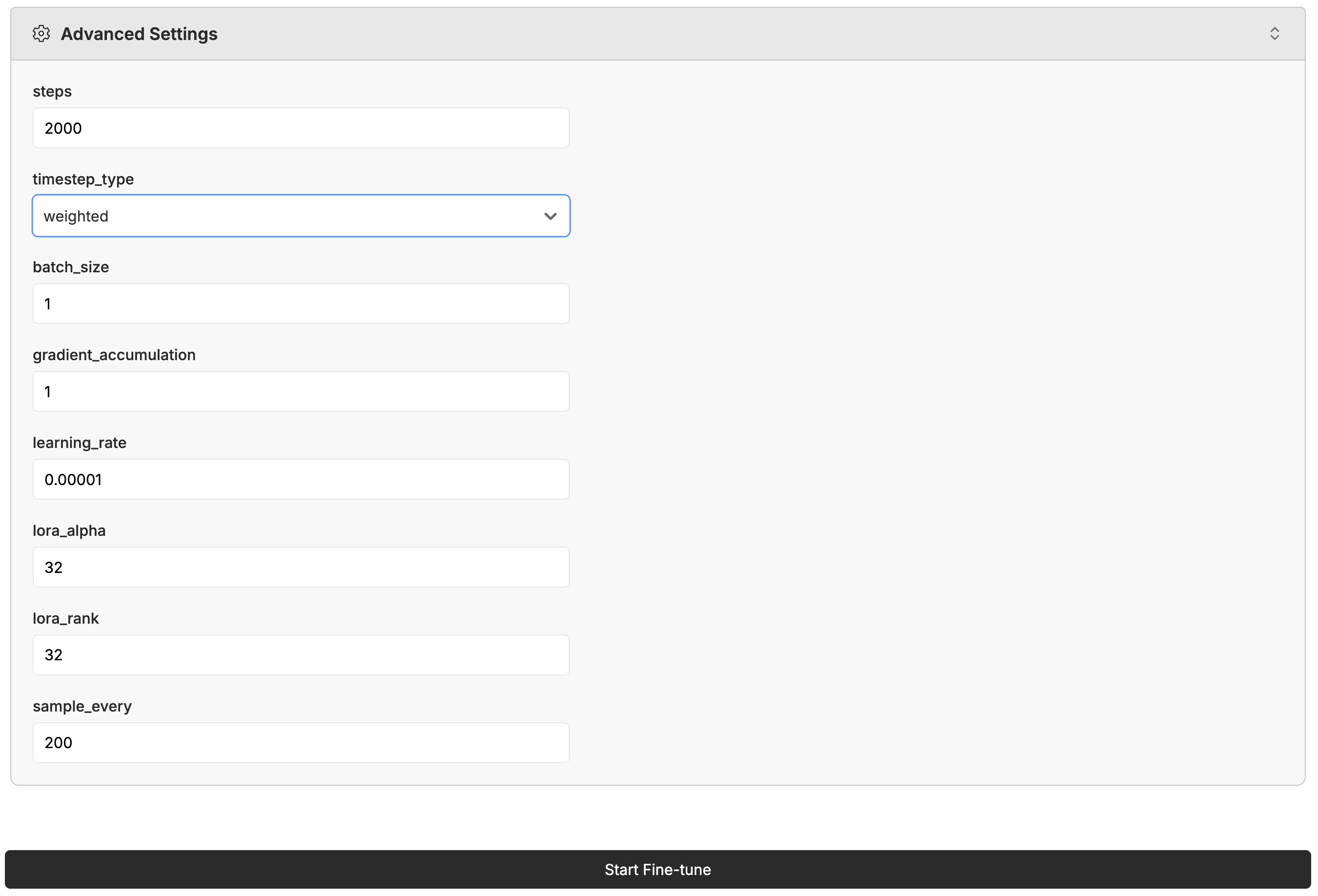 Fine-Tune Parameters