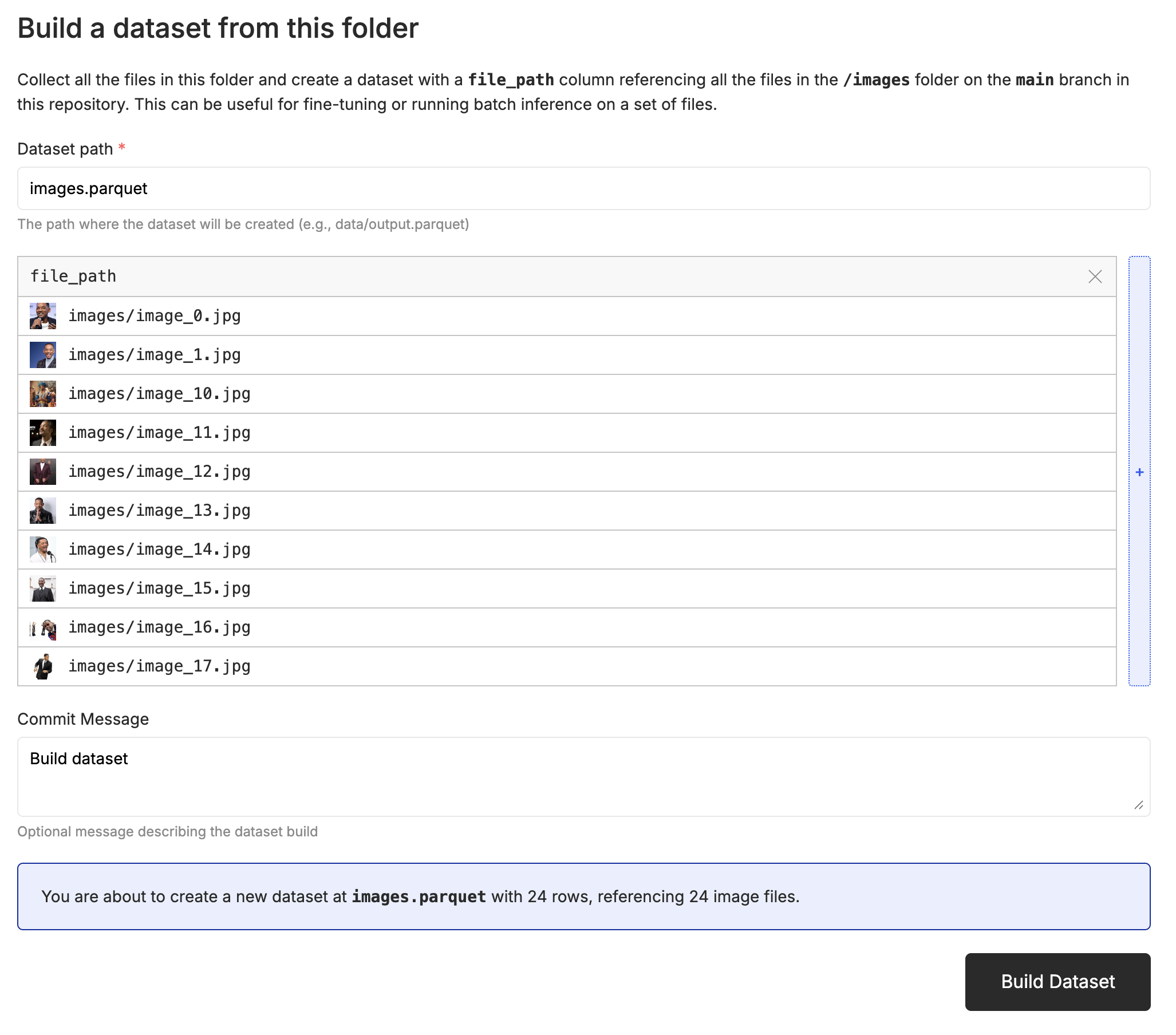 Folder to Dataset