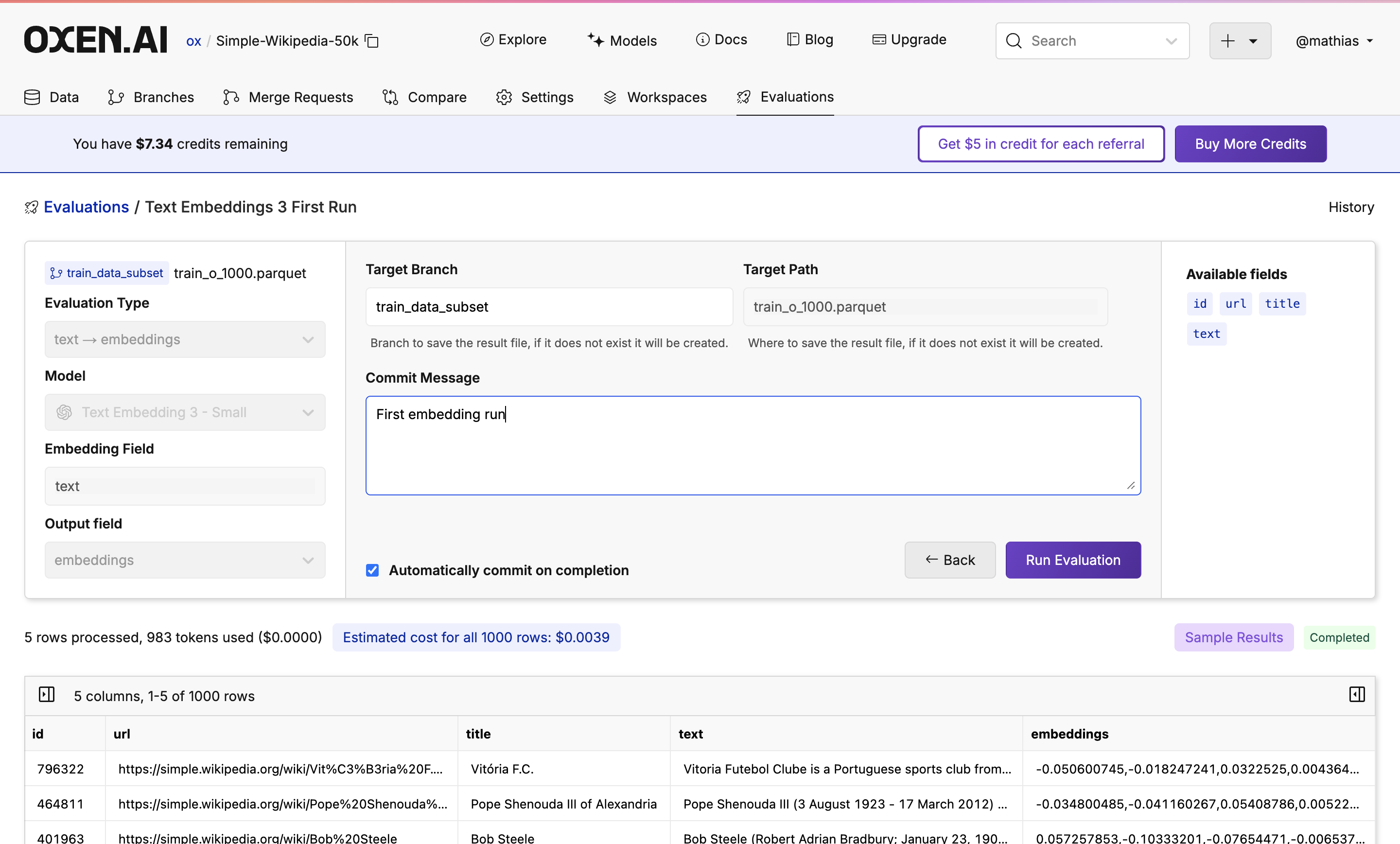 RAG commit page