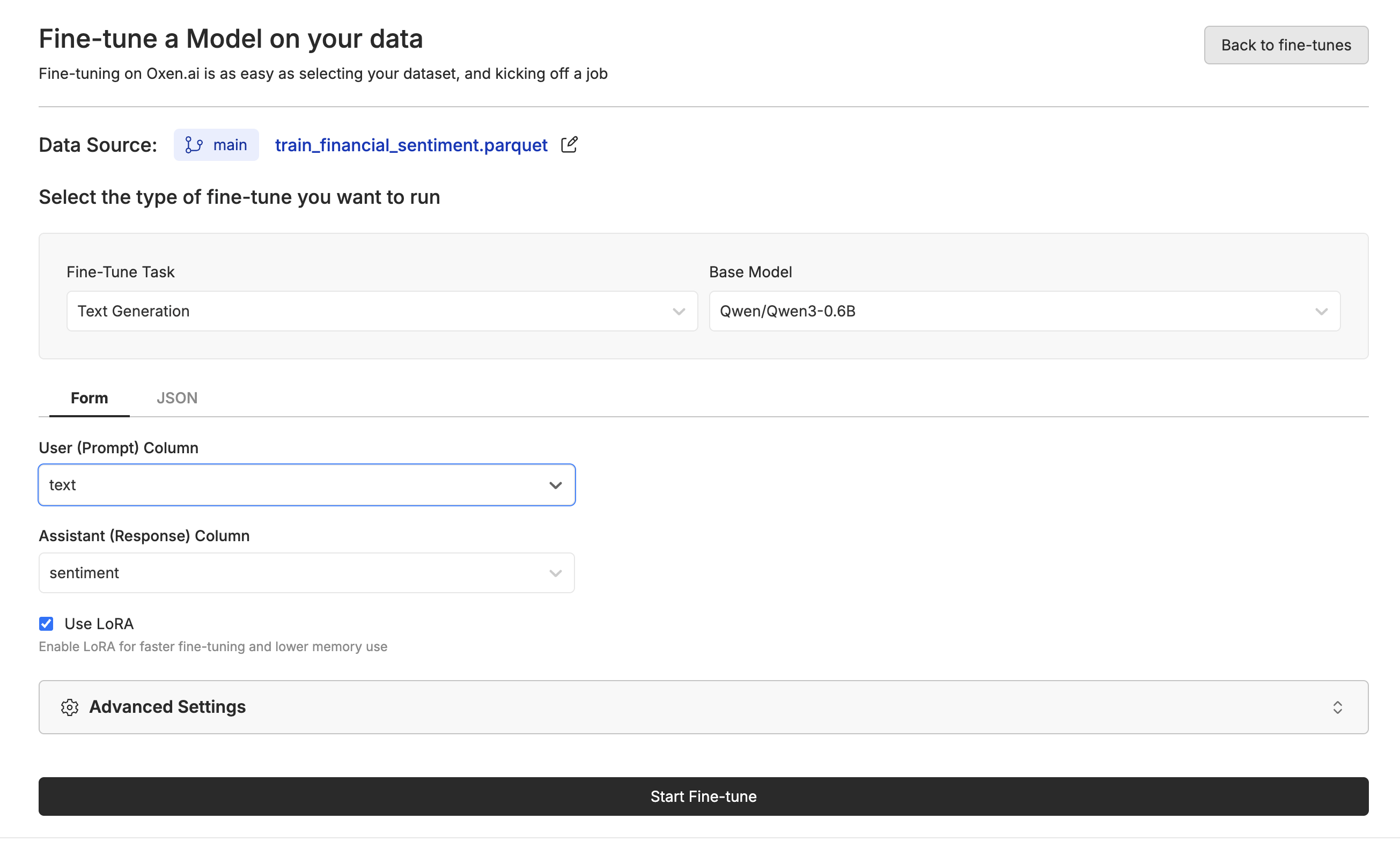 Fine-tune first page