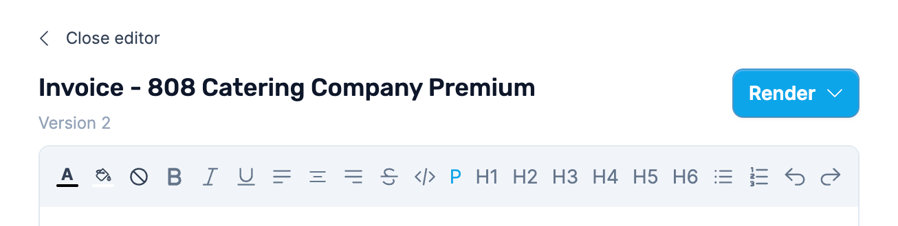 The editor's menu bar.
