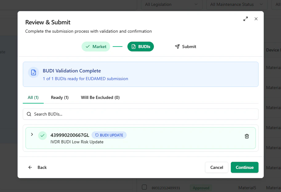BUDI validation shows BUDI UPDATE