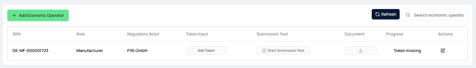 Security token input for actor