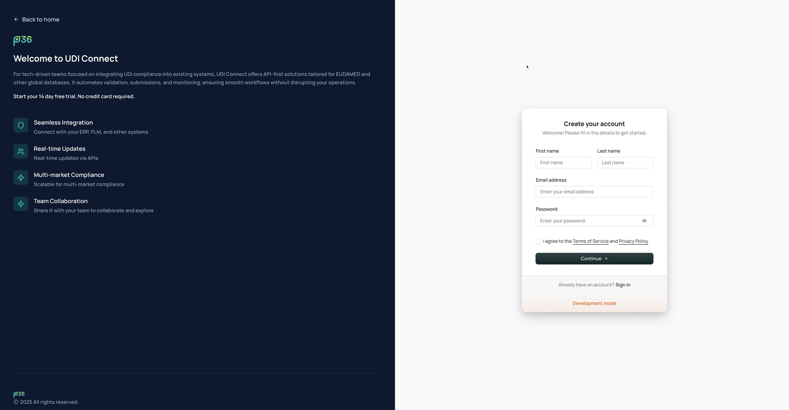 Login or Sign Up screen