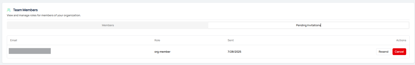 Resend or cancel invitation
