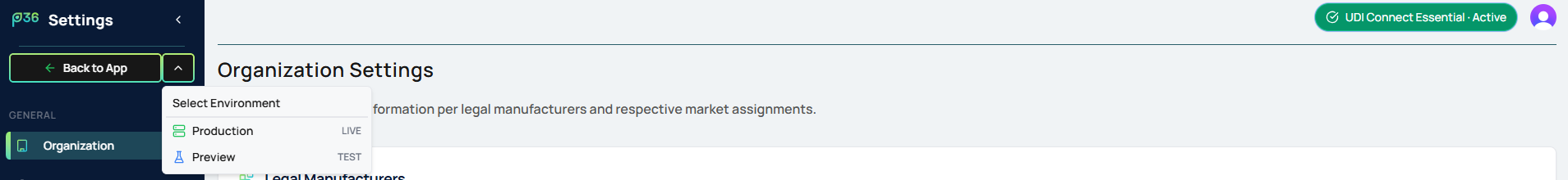Preview and Production environment selection