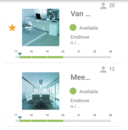 Marking a room as favourite in Workspace