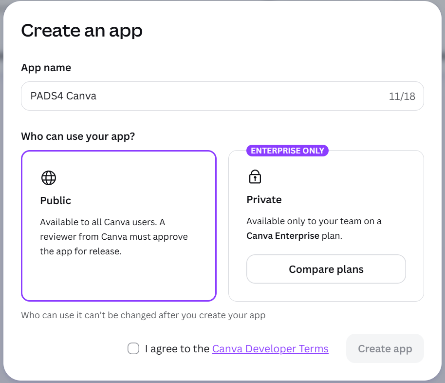 Canva Create App