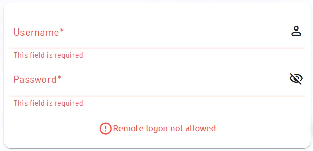 Remote Logon Not Allowed Remote Logon Not Allowed