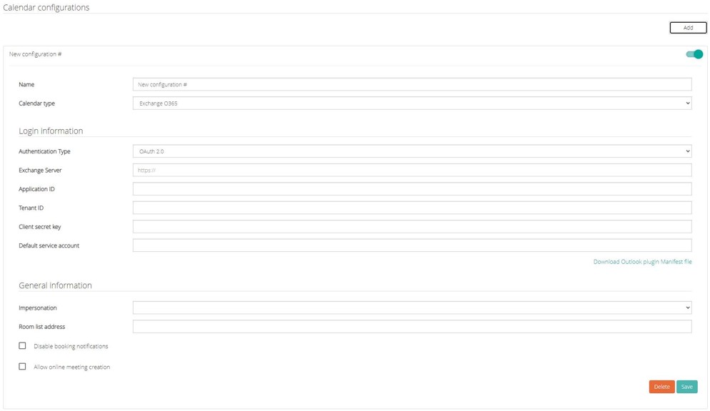 Calendar Configuration