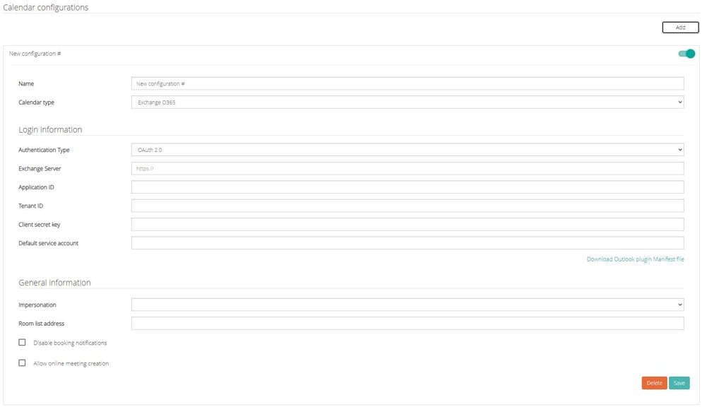 Calendar Configuration