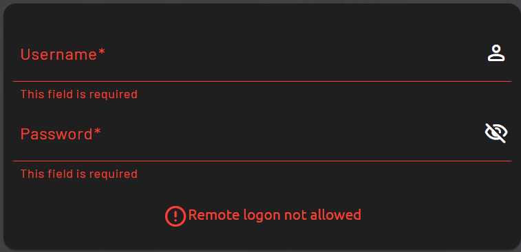 Remote Logon Not Allowed Remote Logon Not Allowed