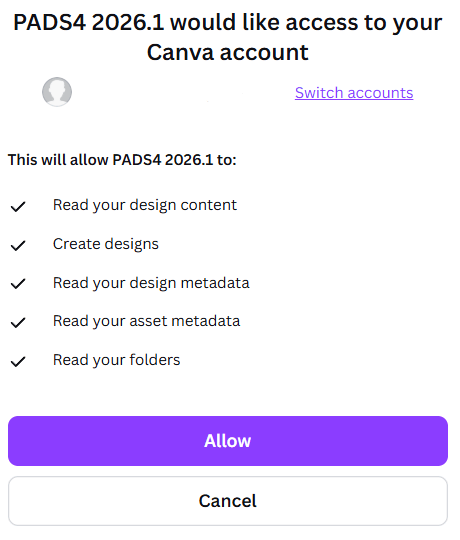 Canva Logon PADS4