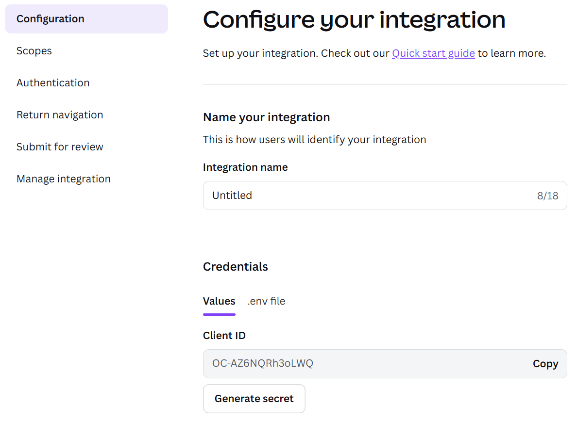 Configurate Integration