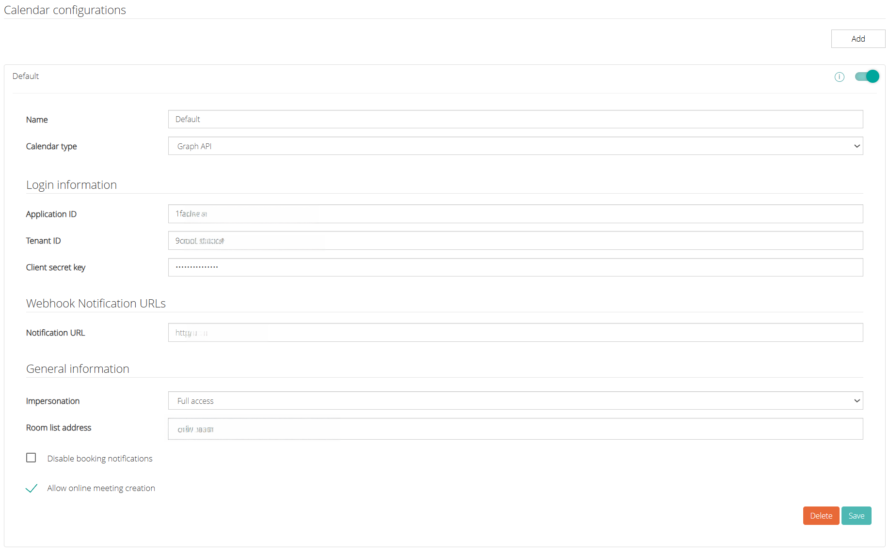 Calendar Graph API