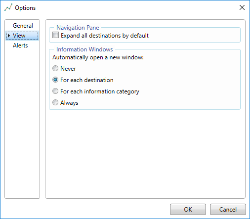 View options - PADS4 Platform