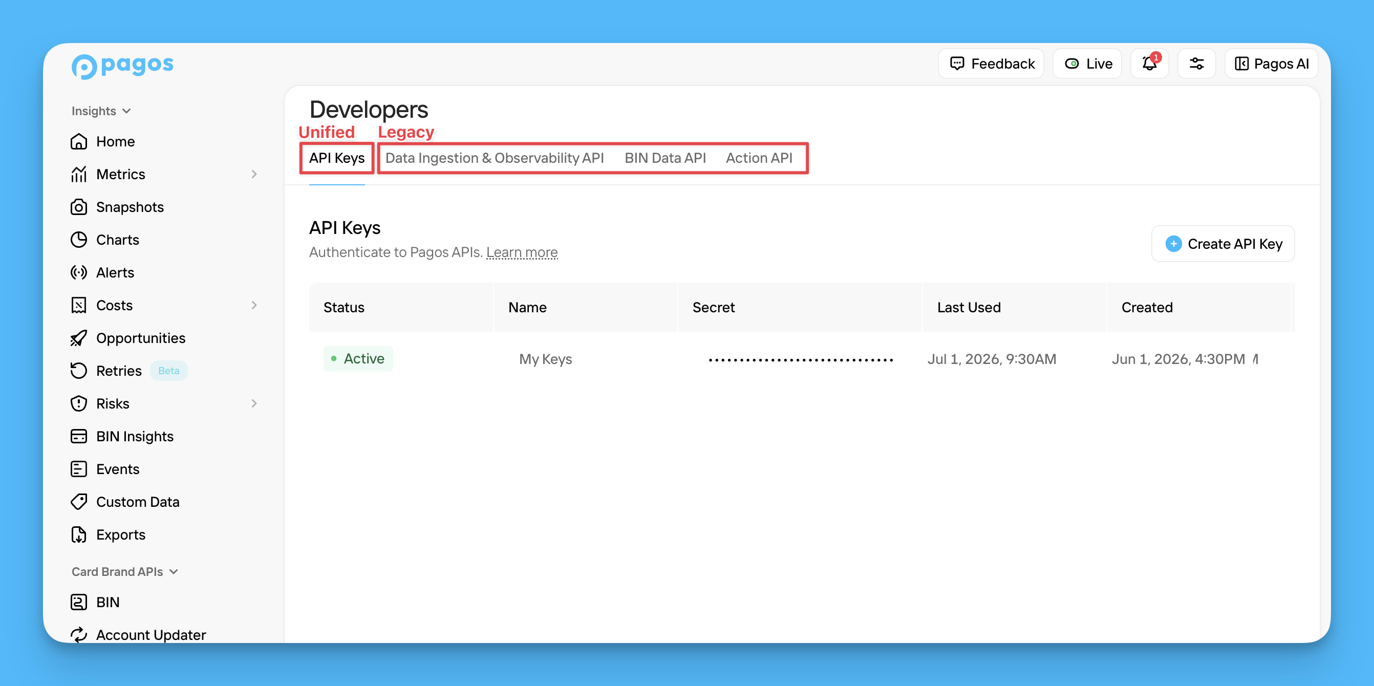API Keys Unified vs Legacy