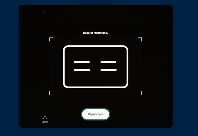 Capture or upload the back of the document when requested.