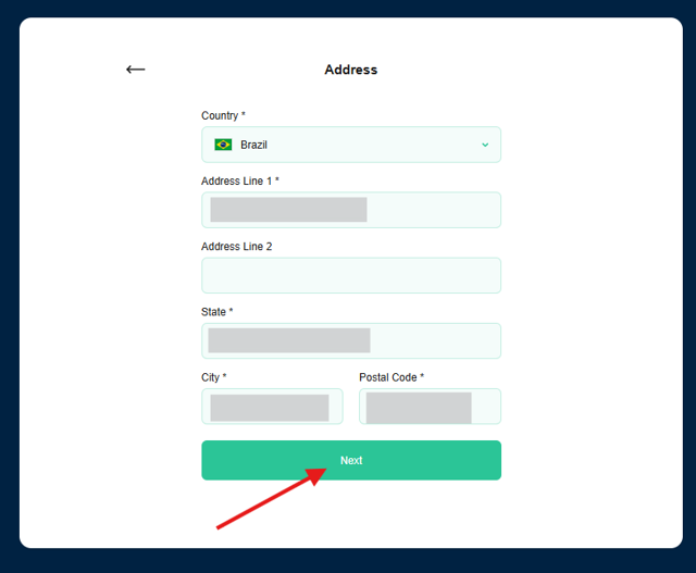 Enter your residential address and select Next.