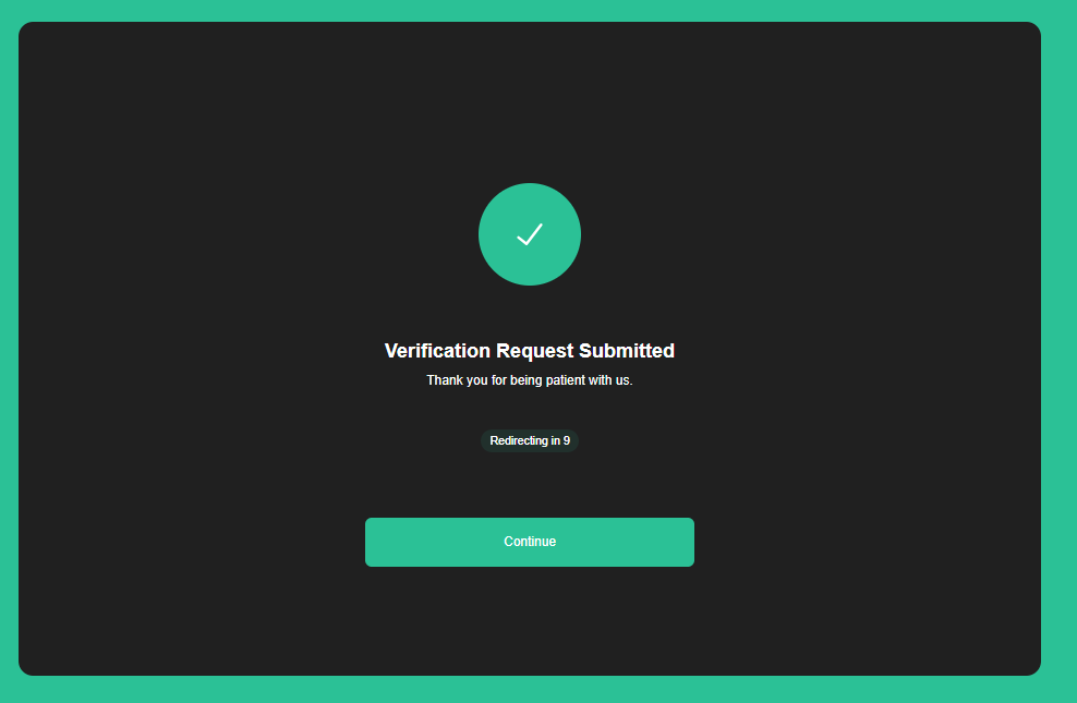 The submission confirmation marks the completion of the business application submission.