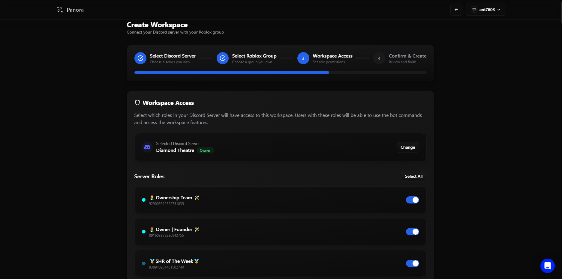 Roblox group selection screen