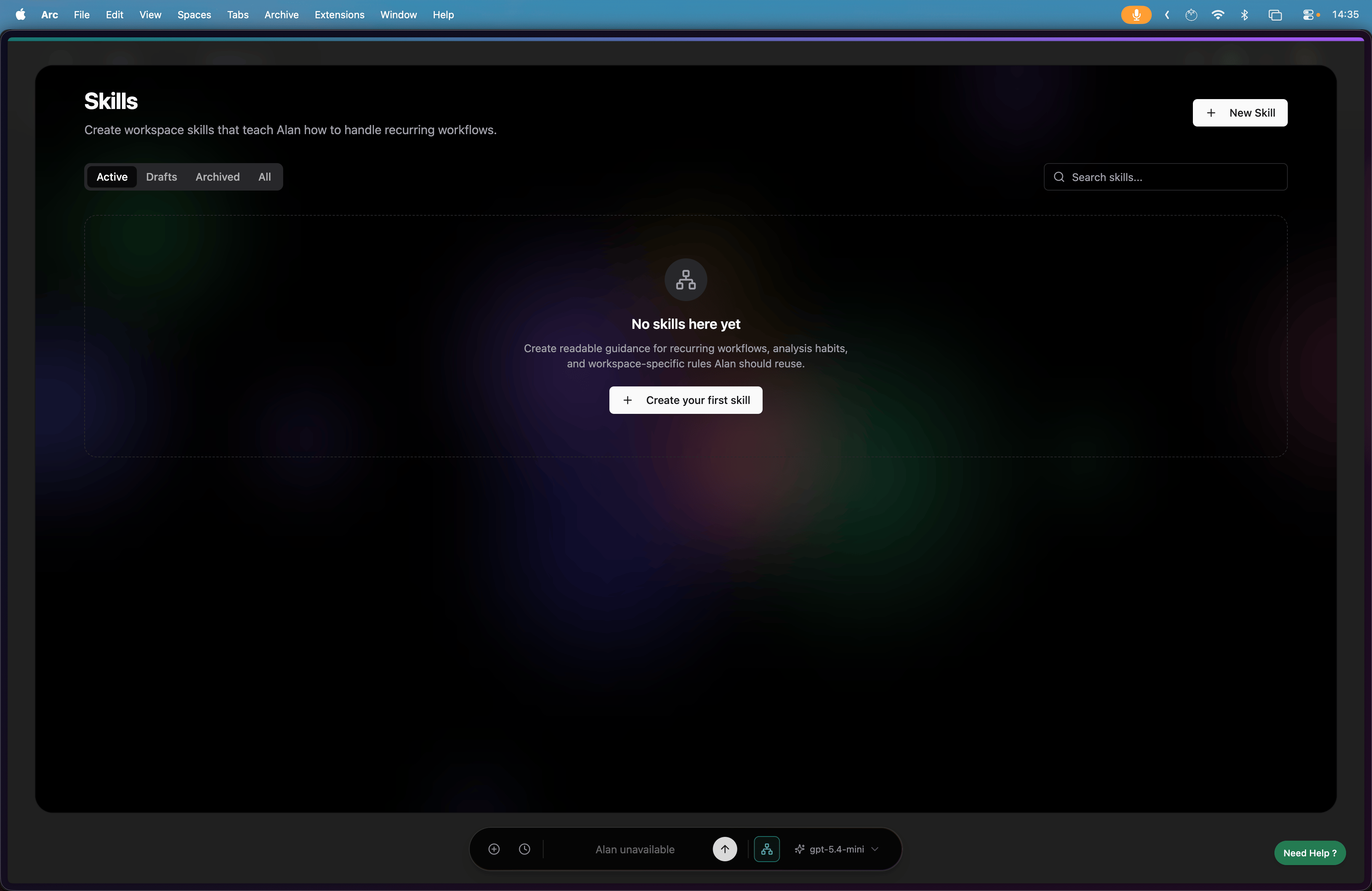 Open the Skills app