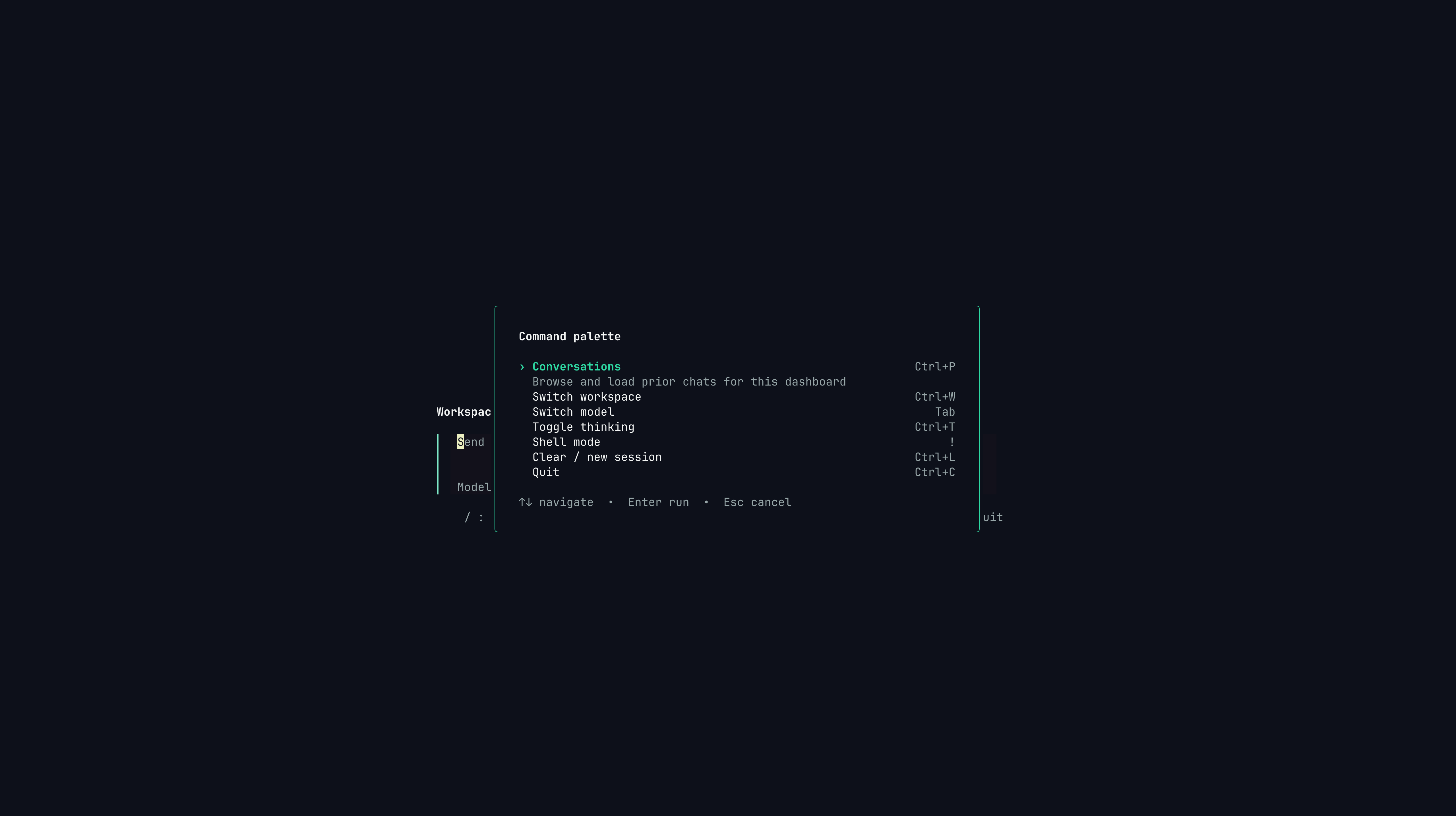Papermap TUI command palette