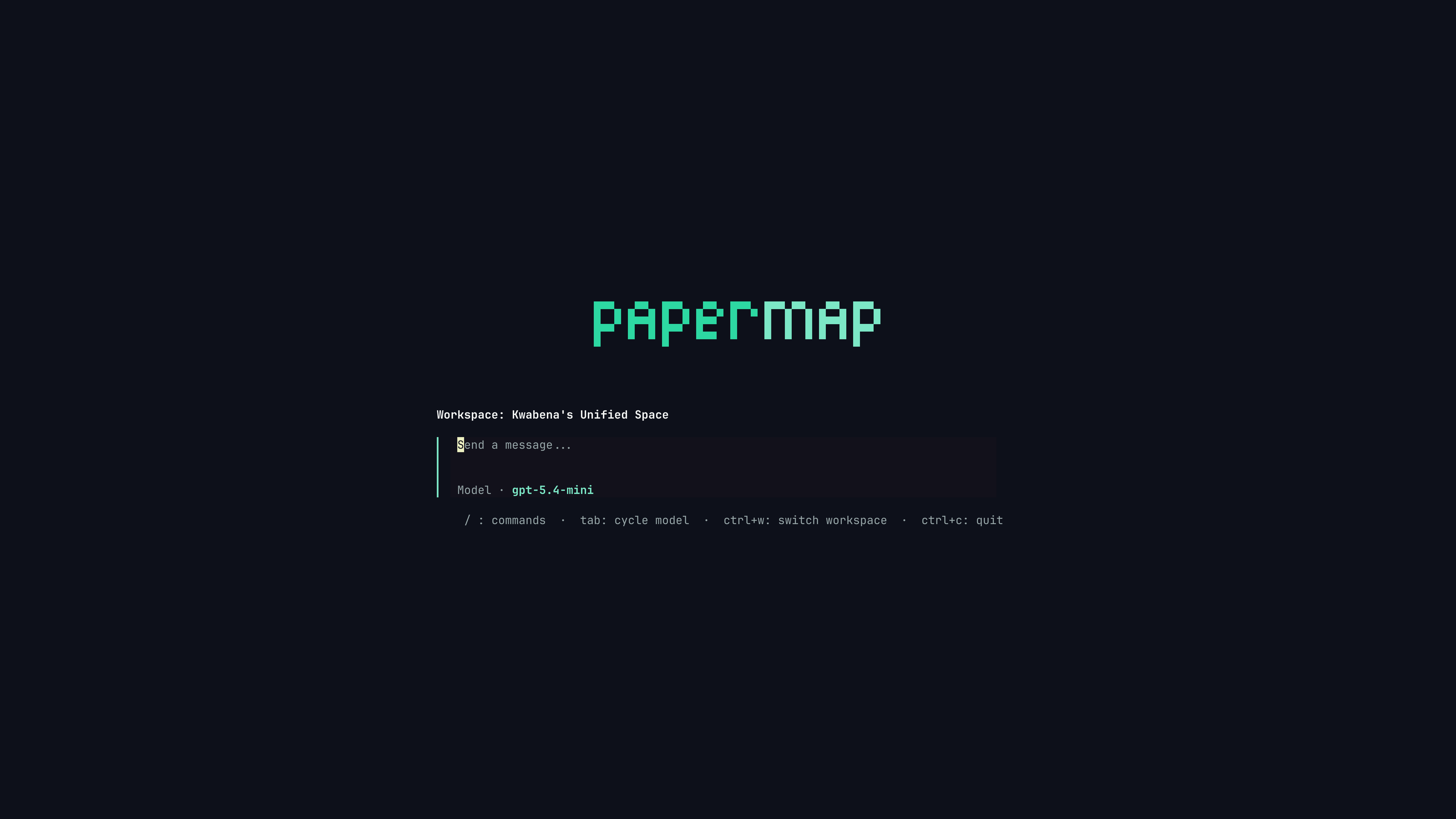 Papermap TUI start page
